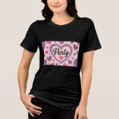 Niedlich Hearts Party Schwarzer T - Shirt (Vorderseite)