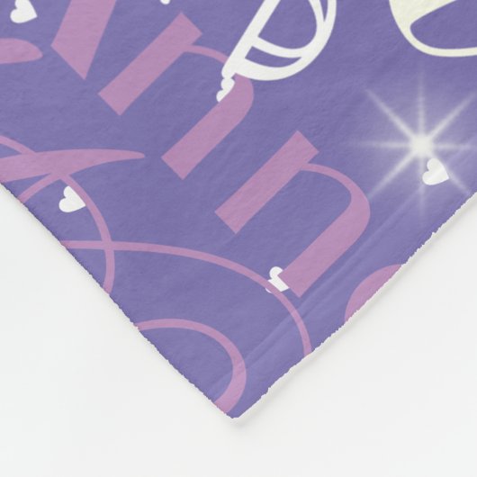 Niedlich Hearts Periwinkle Baby Girls Name Fleecedecke (Ecke)