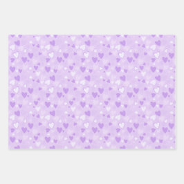 Niedlich Hearts Print Lavendel Wrapping Sheet Set  Geschenkpapier Set