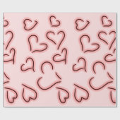Niedlich Hearts Red Geschenkpapier (Flach)