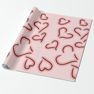Niedlich Hearts Red Geschenkpapier