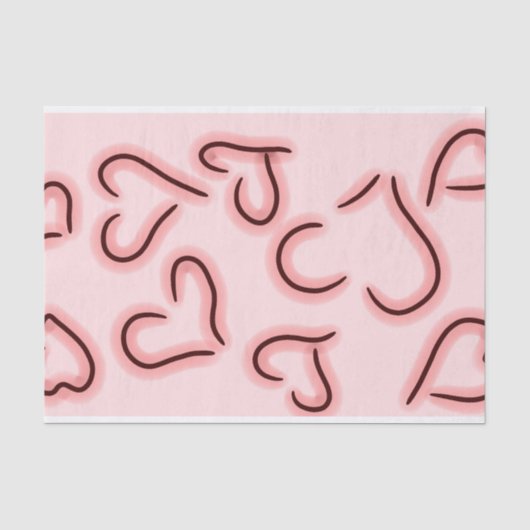 Niedlich Hearts Red Seidenpapier (Vorderseite)