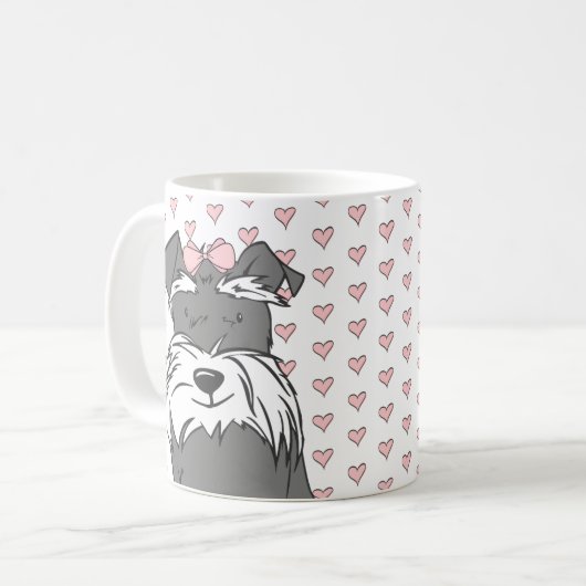 Niedlich Hearts Schnauzer Kaffeetasse (Vorderseite Links)