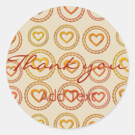 Niedlich Hearts Vielen Dank für Ihr Hochzeitsticke Runder Aufkleber
