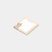Niedlich hellbraune Katzenkatze Personalisiert Post-it Klebezettel (angewinkelt)