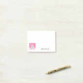 Niedlich Helle Mama Rosa Personalisiert Post-it Klebezettel (Auf Schreibtisch)