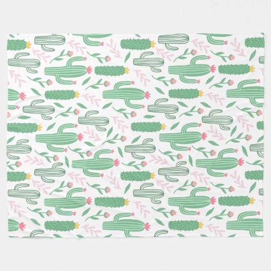 Niedlich-Hellgrün-Wüstenmuster Fleecedecke (Vorderseite (Horizontal))