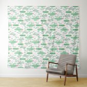 Niedlich-Hellgrün-Wüstenmuster Wandteppich (Beispiel (Horizontal))
