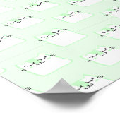 Niedlich hellgrüne Katzentapete Poster (Ecke)