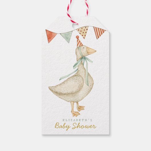 Niedlich Hello Baby Cloud Baby Dusche Geschenkanhänger (Rückseite)