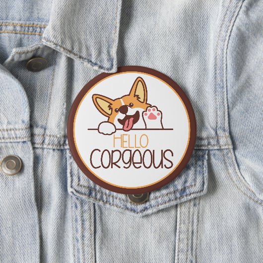 Niedlich Hello Corgi Dog Button (Beispiel)