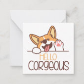 Niedlich Hello Corgi Dog Mitteilungskarte (Vorderseite)