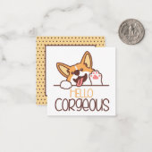 Niedlich Hello Corgi Dog Mitteilungskarte (Vorderseite/Rückseite Beispiel)