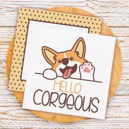 Niedlich Hello Corgi Dog Mitteilungskarte