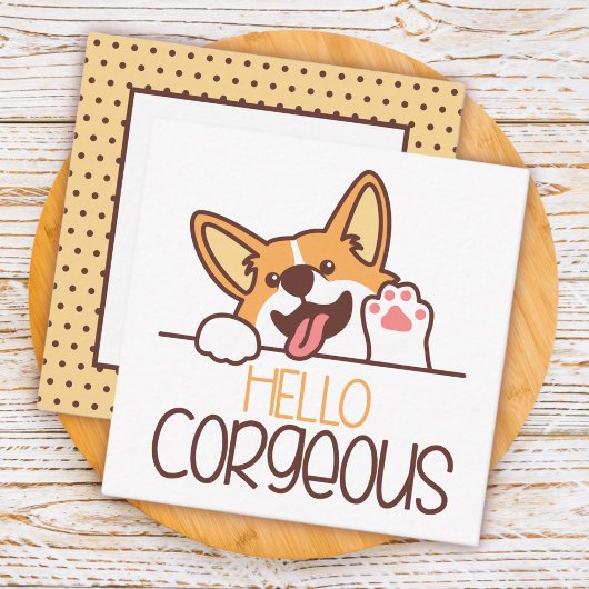 Niedlich Hello Corgi Dog Mitteilungskarte