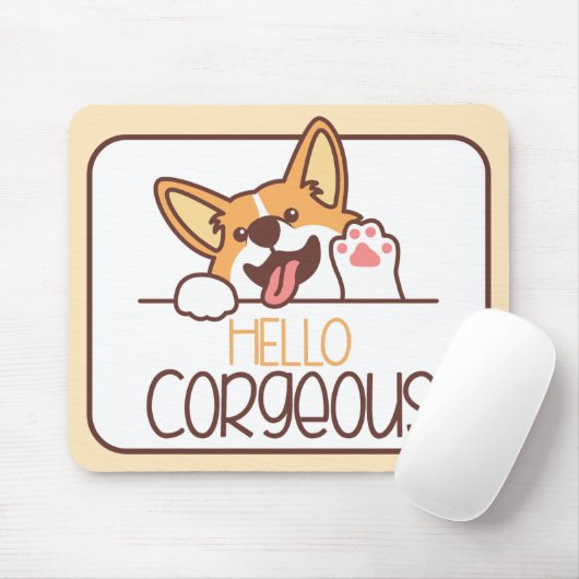 Niedlich Hello Corgi Dog Mousepad (Mit Mouse)