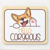 Niedlich Hello Corgi Dog Mousepad (Vorne)