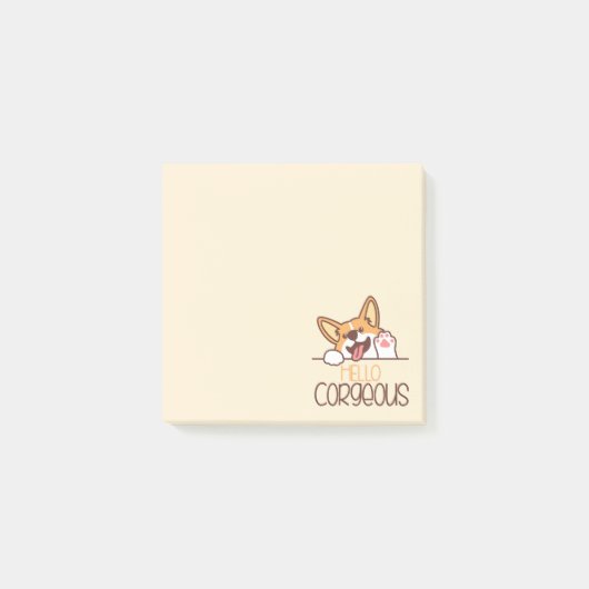 Niedlich Hello Corgi Dog Post-it Klebezettel (Vorderseite)