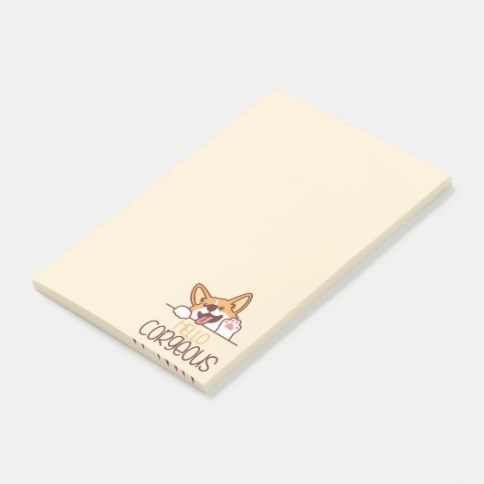 Niedlich Hello Corgi Dog Post-it Klebezettel (angewinkelt)