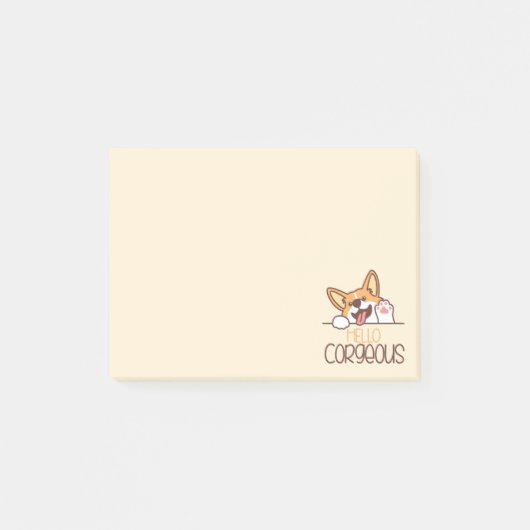 Niedlich Hello Corgi Dog Post-it Klebezettel (Vorderseite)