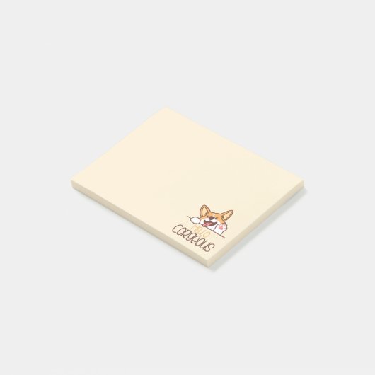Niedlich Hello Corgi Dog Post-it Klebezettel (angewinkelt)