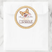 Niedlich Hello Corgi Dog Runder Aufkleber (Tasche)