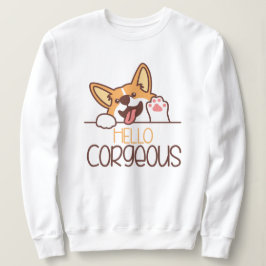 Niedlich Hello Corgi Dog Sweatshirt