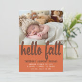 Niedlich Hello Herbst Herbst Baby Birth Foto Ankündigung (Stehend Vorderseite)