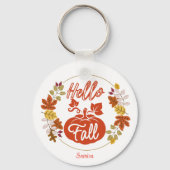 Niedlich Hello Herbst Herbstleaves Pumpkin Ernteda Schlüsselanhänger (Rückseite)