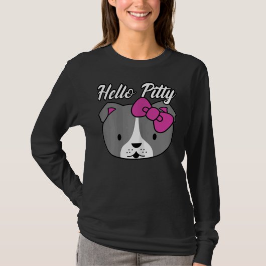 Niedlich Hello Pitty Liebe Pitbull Dog Lover Pitbu T-Shirt (Vorderseite)