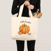 Niedlich Hello Pumpkin Gewürz Cosy Fall Jumbo Stoffbeutel (Vorderseite (Produkt))
