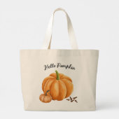 Niedlich Hello Pumpkin Gewürz Cosy Fall Jumbo Stoffbeutel (Rückseite)
