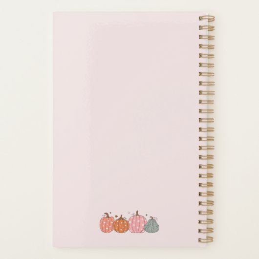 Niedlich Hello Pumpkin Personalisiert Planer (Rückseite)