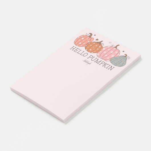 Niedlich Hello Pumpkin Personalisiert Post-it Klebezettel (angewinkelt)
