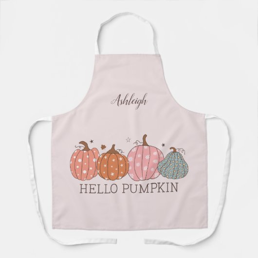 Niedlich Hello Pumpkin Personalisiert Schürze (Vorderseite)