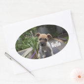 Niedlich Hello Puppy Oval Stickers (Umschlag)