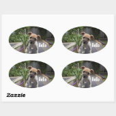 Niedlich Hello Puppy Oval Stickers (Blatt)