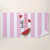 Niedlich Hello Summer Calligraphy Watermelon Slice Strandtuch (Vorderseite)