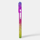 Niedlich-Hellrosa-Magenta-Regenbogen-Glitzer Case-Mate iPhone Hülle (Rückseite / Links)