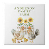 Niedlich Hen Farm House Personalisiert Fliese (Vorderseite)