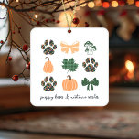 Niedlich Herbst Herbstpfosten Keramikornament<br><div class="desc">Ein niedlicher Hundeschema Keramik-Ornament zum Feiern der Herbstsaison! Phrase "Welpenküsse und Herbstwünsche" kann individuell oder personalisiert gestaltet werden. Enthält Herbst Blätter Pfotendrucke,  Pilz,  Ahornblatt,  Coquette Bows und Kürbis oh my! Perfekte Geschenkidee für ein neues Jungtier Elternteil,  Liebhaber von Haustieren oder Hundemutter.</div>