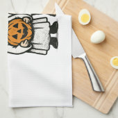 Niedlich Herbst Highland Cow Ghost Halloween 2 Geschirrtuch (Viertel Falte)