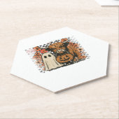 Niedlich Herbst Highland Cow Ghost Halloween Untersetzer (angewinkelt)