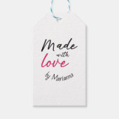 Niedlich hergestellt mit Liebe Aufkleber Geschenkanhänger (Vorderseite)