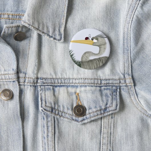 Niedlich Heron und Ladybug Button (Beispiel)