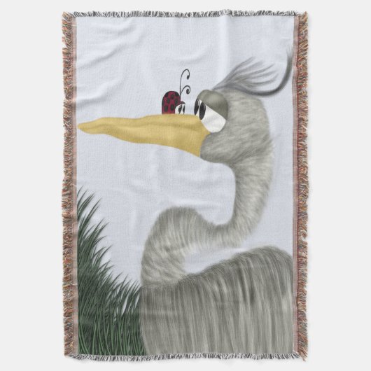 Niedlich Heron und Ladybug Decke (Vorderseite Vertikal)
