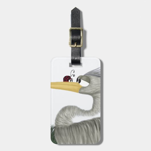 Niedlich Heron und Ladybug Gepäckanhänger (Vorderseite vertikal)