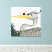Niedlich Heron und Ladybug Leinwanddruck (Insitu (Holzboden))