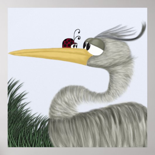 Niedlich Heron und Ladybug Poster (Vorne)