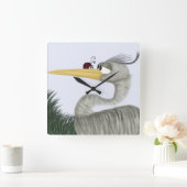 Niedlich Heron und Ladybug Quadratische Wanduhr (Zuhause)